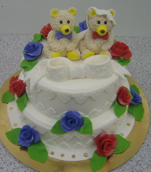 Свадебный торт с медведями